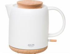 Rychlovarná konvice Adler | AD 1304 | Elektrický | 1200W | 1L | Keramika | 360 otočná základna | Bílá jedna velikost