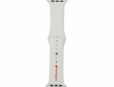 Tech-Protect Silikonový řemínek Audi Sport s červeným logem pro Apple Watch 44/45/46/49 mm bílý