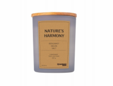 Donau Home Sójová svíčka v šedém skle, dřevěné víčko a knot, Nature s Harmony, 200g Donau Home Sójová svíčka v šedém skle, dřevěné víčko a knot, Nature s Harmony, 200g