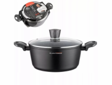 Florina BONO HRNEC 24 CM 4,0 L. S VÍKEM, INDIVIDUÁLNÍ od MG (ČERNÁ, POVLAK S IDEÁLNÍM KAMENEM, ČERNÁ RUKOJEŤ)