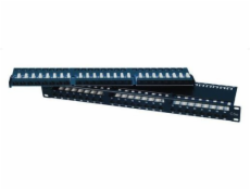 OXnet 19  patch panel 48port Cat6, UTP, blok UNI 110, vyvaz. lišta, 1U, černý