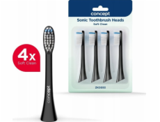 CONCEPT Náhradní hlavice k zubním kartáčkům PERFECT SMILE ZK500x, Soft Clean, 4 ks, černé ZK0053 