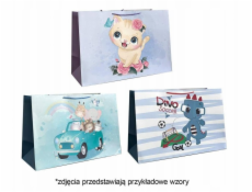 JU-PITER Ozdobná darčeková taška 4wz 30x42x20cm JP 4681H široké dno mix cena za 1 ks