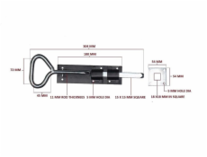 Závora dverí Okko GB-1043, čierna 304 mm