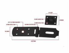 Dverná západka Okko GB-1504, čierna 254 mm