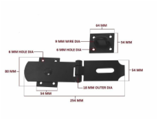 Závora dverí Okko GB-1506, čierna 254 mm