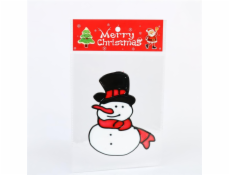 Samolepka na okno Snehuliak Vianočný dotyk, 20 cm