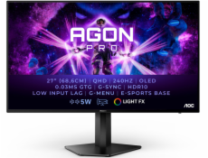 AOC Monitor 26,5 palce AG276UZD 4K QD-OLED 240Hz HDMIx2 DP USB-C Pivot