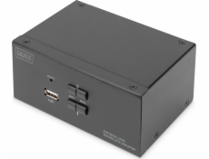 Digitus KVM přepínač 2portový přepínač, duální displej, 4K, DP