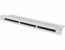 Lanberg Patch panel 24 portů 1U 19  Cat.6A UTP s organizérem kabelů, šedý, LANBERG