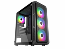 VeinX case HERMES MESH Mid Tower, ATX, 1xUSB 3.0, 2xUSB 2.0, 4x ARGB Fan, ARGB Controller, černá