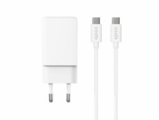 Epico UltraBoost EA30 45W GaN Wall Charger Bundle with USB-C to USB-C 1.2m Cable - bílá