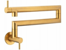 KFA 6623-030-31 DUERO KUCHYŇSKÁ BATERIE S PLNĚNÍM DO HRNCE, NÁSTĚNNÝ DŘEZ, KLOUBOVÁ, KARTÁČOVANÁ ZLATÁ // B-97-00-5-022-GOLD