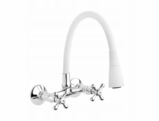 Invena Nástěnná kuchyňská baterie Roma, bílá/chrom BC-24-E2S-L