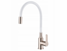 Invena Kuchyňská baterie Ksanti Inox, nerezová ocel/bílá BZ-37-I02-L