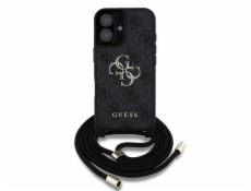 Guess Pouzdro 4G Big Logo Cord Stap Crossbody pro iPhone 16 černé Guess Pouzdro 4G Big Logo Cord Stap Crossbody pro iPhone 16 černé