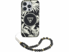 Guess Pouzdro Palm Trees Triangle Pearl Strap MagSafe pro iPhone 16 černé Guess Pouzdro Palm Trees Triangle Pearl Strap MagSafe pro iPhone 16 černé