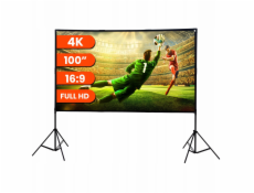 Extralink skládací projekční plátno 100 Psf-100 | Skládací projekční plátno | 16:9, 220 x 125 cm, bílá