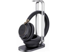 Yealink BH76 Plus + nabíjecí stojánek, Teams USB-C/A, bezdrátový headset, čelenka, hovory/hudba, USB Type-C / USB Type-A, Bluetooth, nabíjecí stojánek, černá
