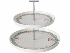 Lumarko Dvoupatrový stojan na dorty s vánočním vzorem FLORENZA, výška 22 cm Lumarko Dvoupatrový stojan na dorty s vánočním vzorem FLORENZA, výška 22 cm