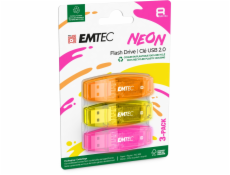 Emtec USB2.0 C410 8GB Neon 3 pcs