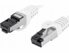 Lanberg Patchcord cat.8.1 S/FTP LSZH CU 0,25m bílý, flekatý, schválený