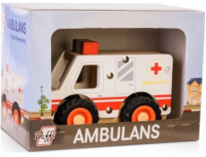 Daffi Dřevěné auto s pneumatikami Sanitka