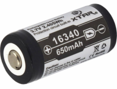 Battery 16340/R-CR123 3,7V Li-ion 650 mAh with protection
