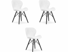 Leobert Židle LAGO ekokůže - bílé / černé nohy x 3