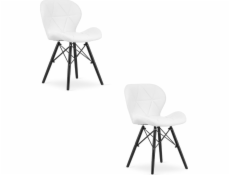 Leobert Židle LAGO, ekokůže - bílé / černé nohy x 2