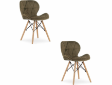 Leobert Sametová židle LAGO - hnědá x 2