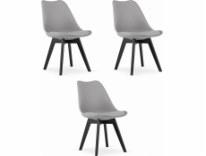 Leobert Židle MARK - šedé / černé nohy x 3