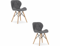 Leobert Židle LAGO, ekokůže - šedá x 2