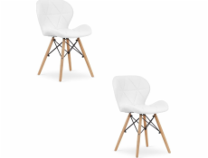 Leobert Židle LAGO, ekokůže - bílá x 2