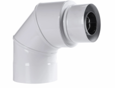 Alkotest 80/125-60/100 TURBO KOLENO DVOUstěNNÉ 90 REDUKCE BÍLÁ 0/ RSK.SX-TDNV80/125K90RB