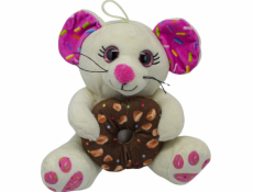 Myš s donutem bílá 20 cm
