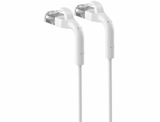 Extralink Patchcord cat.6 U/FTP 1Gbps měděný kroucený pár, síťový kabel, ohnutý konec 0,5 m bílý