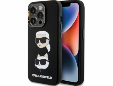 Karl Lagerfeld Karl Lagerfeld KLHCP15LSDHKCNK silikonový kryt pro iPhone 15 Pro 6.1 černý/černý s motivem Karla a Choupette