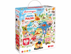 CzuCzu Puzzle s pozorováním - Mapa Polska 100 dílků