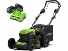 Greenworks Akumulátorová sekačka na trávu 2x24V s pohonem 46 cm, dvojitá nabíječka G24X2LM46SPK4X + 2 baterie 4Ah