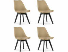 Leobert Židle MARK - tmavě béžová / černé nohy x 4