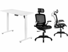 Mozos Desk Mozos ED PRO WH Desk bílý 120 cm x 60 cm + Ergo-C černá kancelářská židle