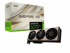 MSI GeForce RTX 5070 Ti 16G INSPIRE 3X OC - Grafická karta - GeForce RTX 5070 Ti - 16 GB GDDR7 - PCI Express 5.0 - 3 x DisplayPort, HDMI