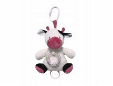 TULILO Hudební skříňka Cow bílá a vínová 18 cm