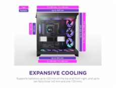 NZXT skříň H9 Flow RGB dvoukomorová ATX / 1x140 RGB mm / 1x 120mm RGB fan / prosklená / černá
