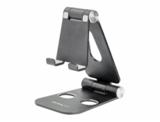 StarTech.com Phone and Tablet Stand, Foldable Universal Mobile Device Holder for Smartphones & Tablets, Adjustable Multi-Angle Viewing Ergonomic Cell Phone Stand for Desk, Portable, Black - Foldable P