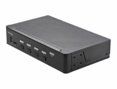 StarTech.com 4 Port HDMI KVM Switch, Single Monitor 4K 60Hz Ultra HD HDR, Desktop HDMI 2.0 KVM Switch with 2 Port USB 3.0 Hub (5Gbps) & 4x USB 2.0 HID Ports, Audio, Hotkey Switching, TAA - KVM with Fa