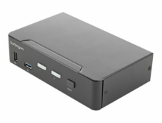 StarTech.com 2 Port HDMI KVM Switch, Single Monitor 4K 60Hz Ultra HD HDR, Desktop HDMI 2.0 KVM Switch with 2 Port USB 3.0 Hub (5Gbps) & 4x USB 2.0 HID Ports, Audio, Hotkey Switching, TAA - KVM with Fa