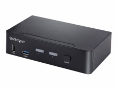 StarTech.com USB C KVM Switch, 2 Port DisplayPort KVM w/ 4K 60Hz UHD HDR Video, 3.5mm Audio, USB Type C KVM Switch, 4x USB HID and 2x USB A 3.2 Gen 1 5Gbps Hub, Thunderbolt 3/4 Compatible - Hot Key Sw
