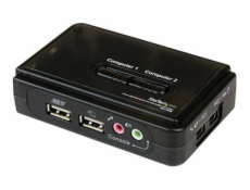StarTech.com 2 Port USB VGA KVM Switch - Single VGA - Hot-key & Audio Support - 2048x1536 @60Hz KVM Switch - KVM Video Switch (SV211KUSB) - Přepínač KVM / audio - 2 x KVM / zvuk - 1 místní uživatel - 